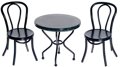 Marble Top Iron Table Set, 3 pc